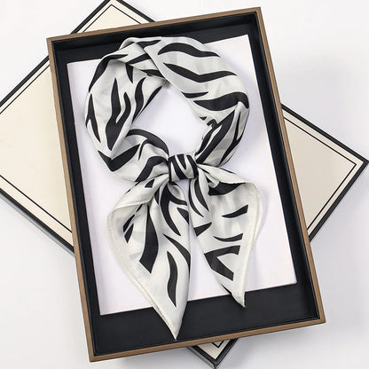 Silk Feel Square Scarf for Women – Satin Hair Wrap & Foulard Shawl