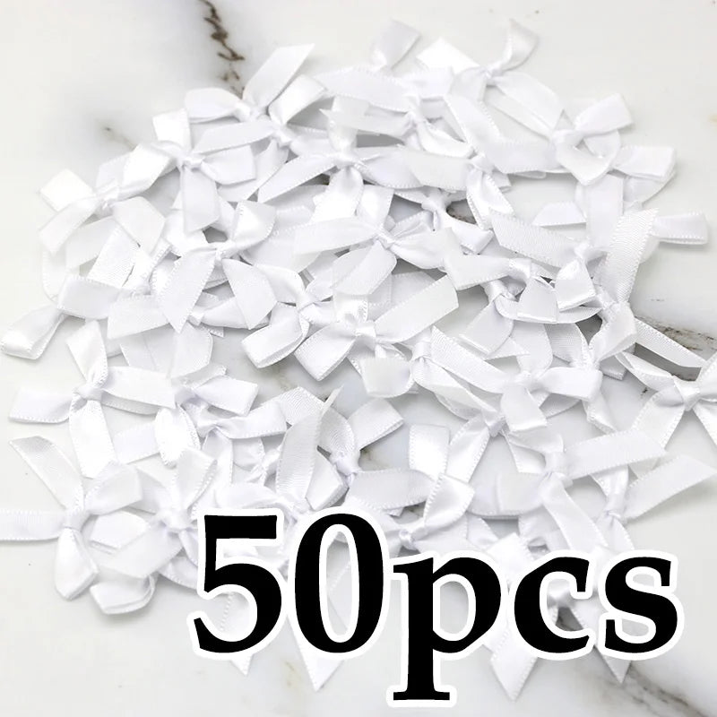Satin Ribbon Bows 50pcs for DIY Crafts & Gift Wrapping