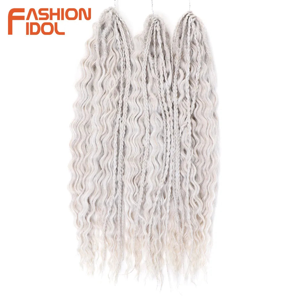 24 Inch Water Wave Crochet Braiding Hair – Synthetic Twist Curly Ombre Extensions