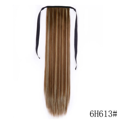 Wrap Around Ponytail Extension Synthetic Straight Hair 22-34 Inch