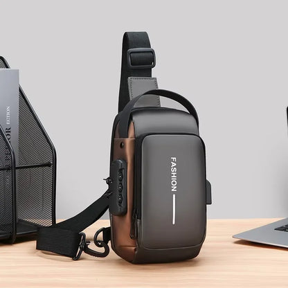 Men's Anti-Theft Sling Bag with USB Charging Port