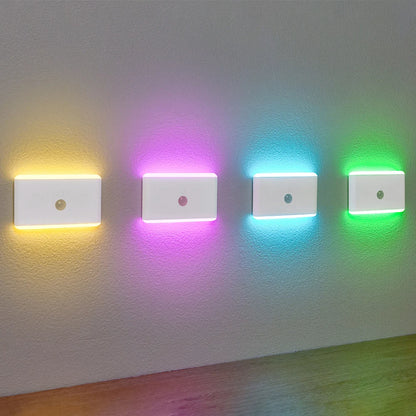 Motion Sensor LED Night Light – USB Rechargeable, Color-Changing
