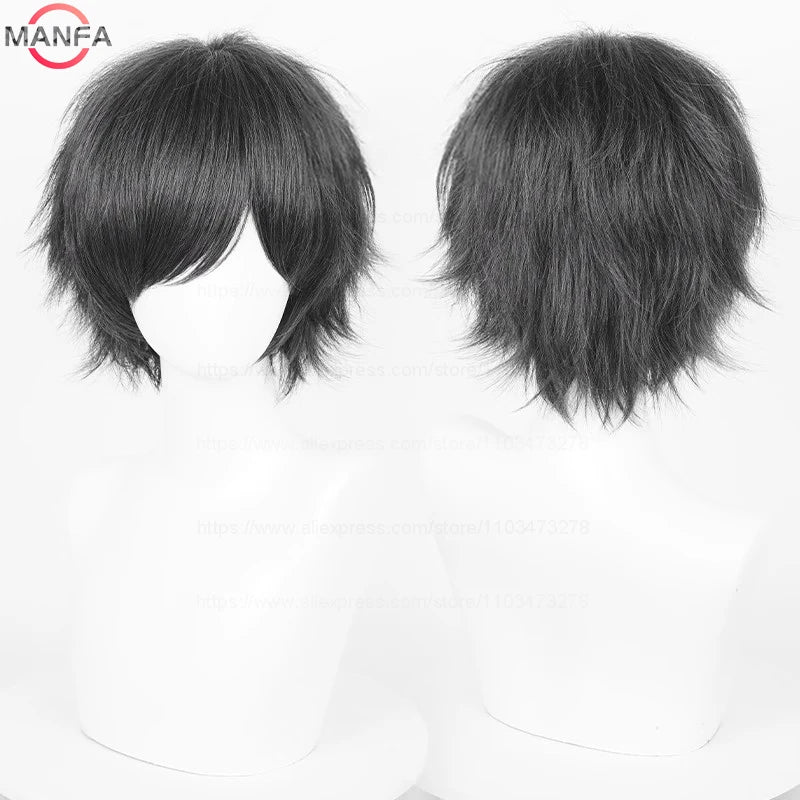 Short Straight Anime Cosplay Wig 30cm Multi-Color Unisex