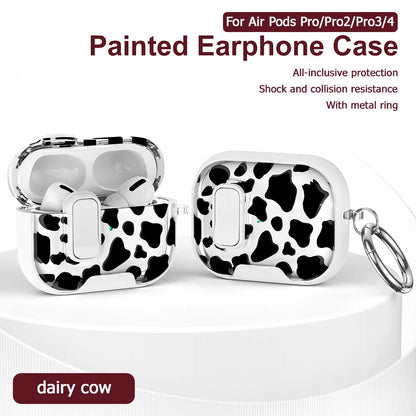 AirPods Pro Case Leopard Print with Metal Ring – Fits Pro / Pro 2 / Pro 3 / AirPods 4