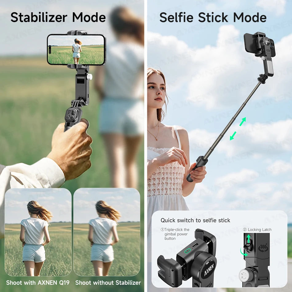 AI Gimbal Q19 Desktop 360° Auto Face Tracking Stabilizer