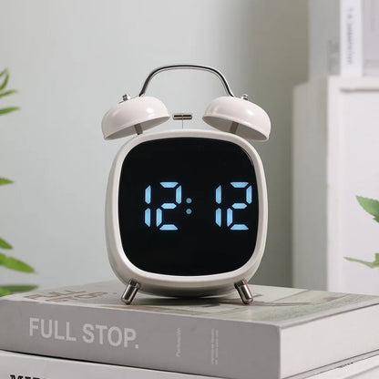 Voice Control Digital Alarm Clock – Double Bell, Super Loud, Night Mode