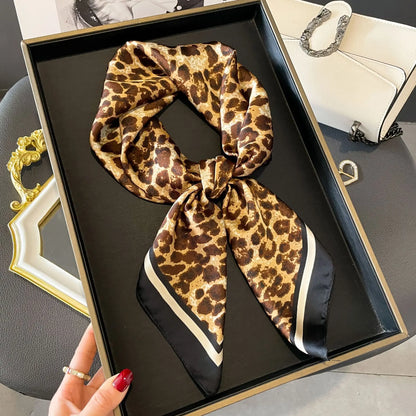 Silk Feel Square Scarf for Women – Satin Hair Wrap & Foulard Shawl