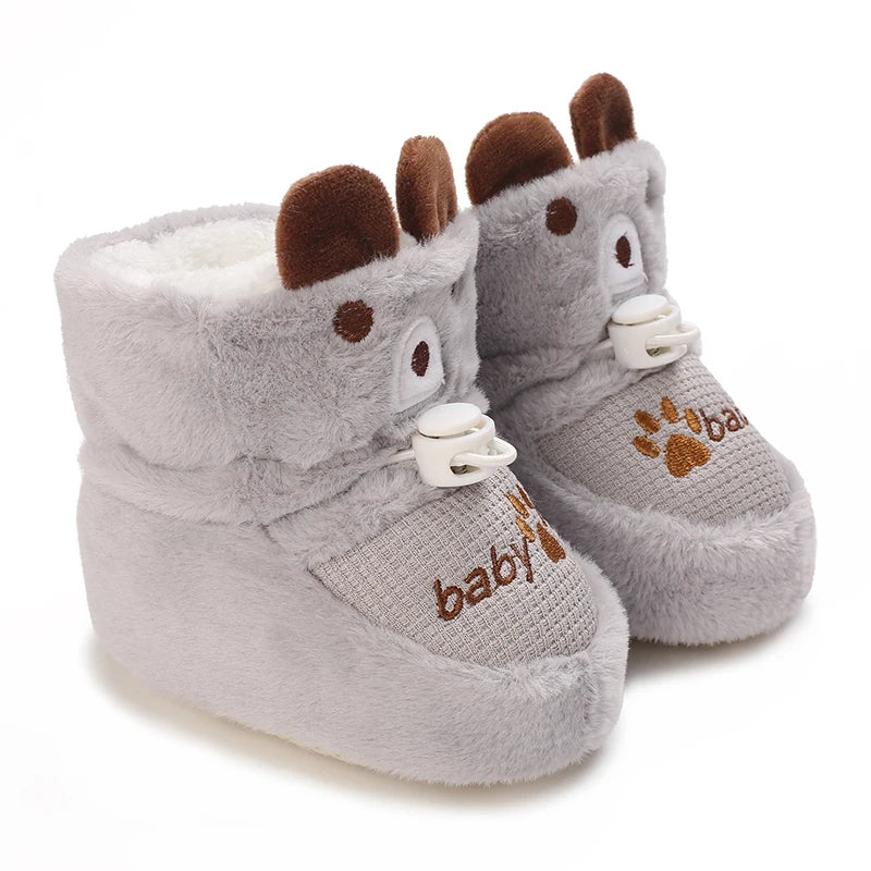 Baby Winter Boots – Cartoon Warm Fleece Booties for Boys & Girls