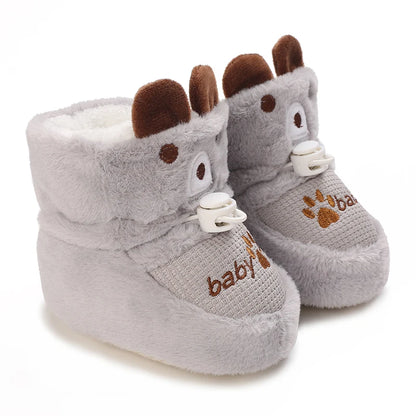 Baby Winter Boots – Cartoon Warm Fleece Booties for Boys & Girls