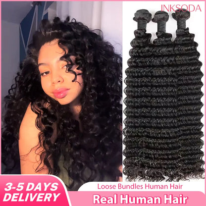 Loose Deep Wave Human Hair Bundles – 12A Brazilian Remy