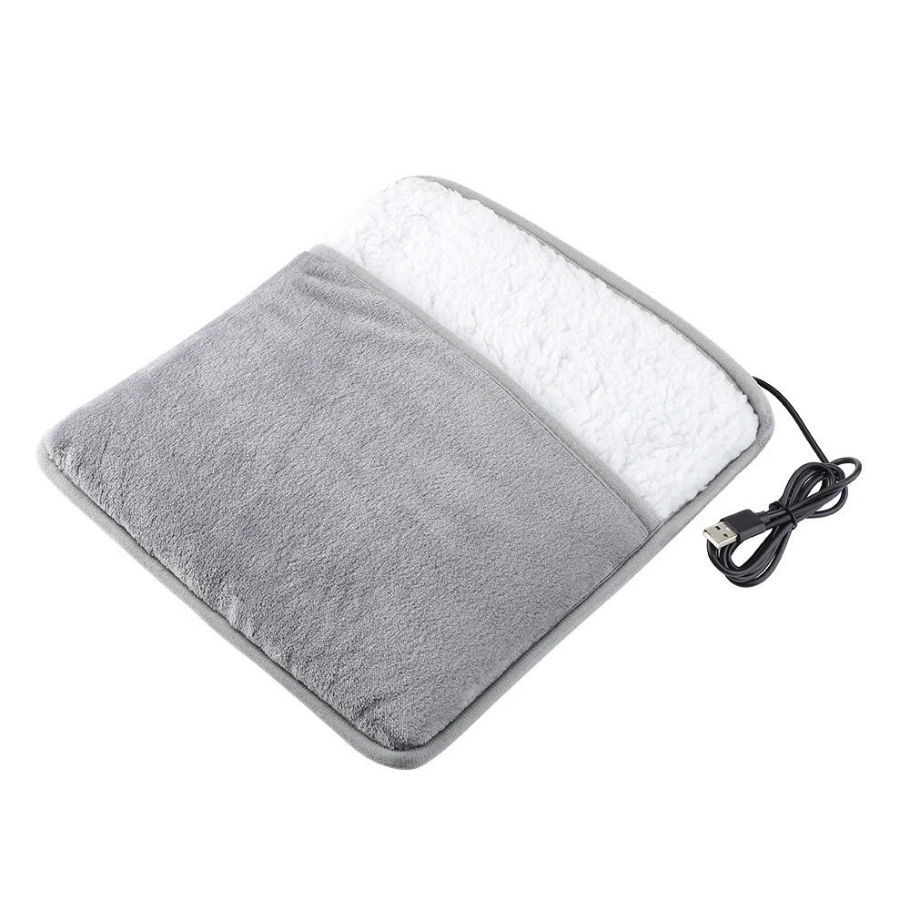 USB Electric Foot Warmer Heating Pad – Soft Plush Fleece