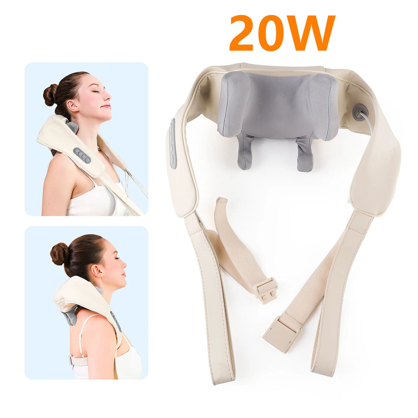 Neck & Shoulder Massager Shawl – 26W Wireless Kneading Massage Wrap