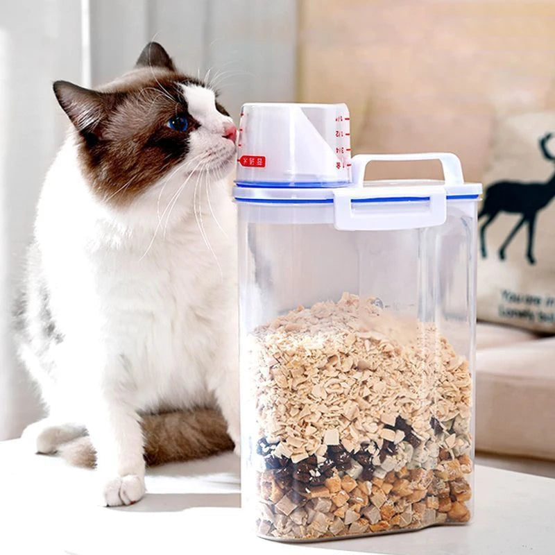 Airtight Pet Food Storage Container with Measuring Cup