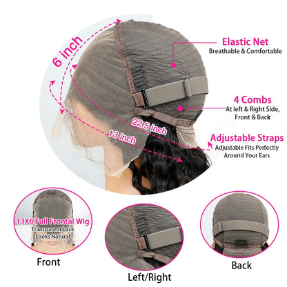 HD Lace Front Human Hair Wig – Body Wave 13x4 & 13x6 Chocolate Brown