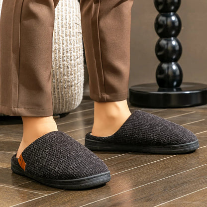 Men's Winter Slippers Memory Foam Anti-Slip Warm House Shoes