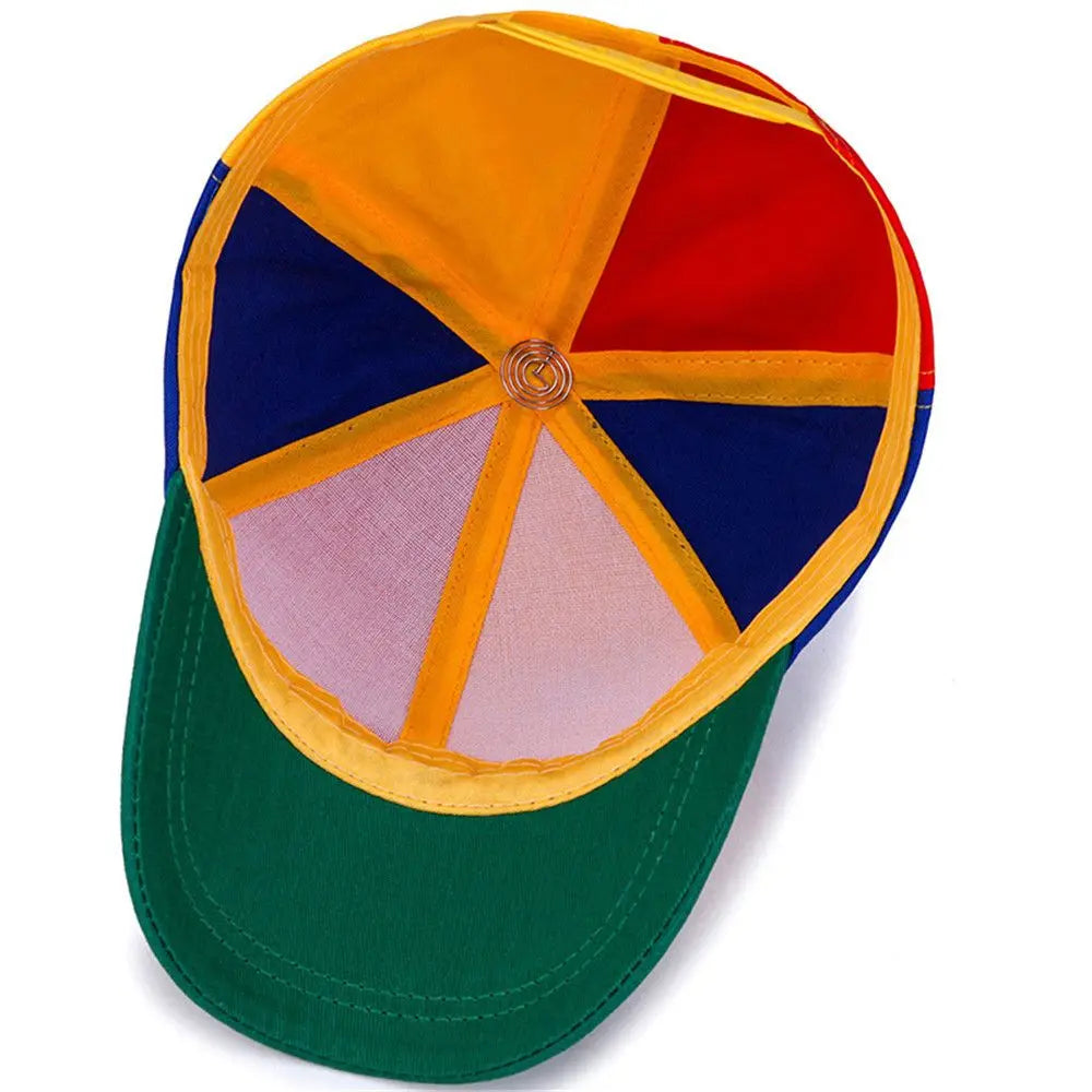 Propeller Baseball Cap – Rainbow Colorblock Hat for Kids & Adults