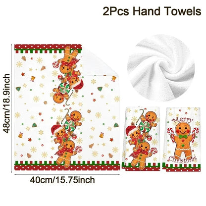 Christmas Kitchen Hand Towels Buffalo Plaid – Set of 2