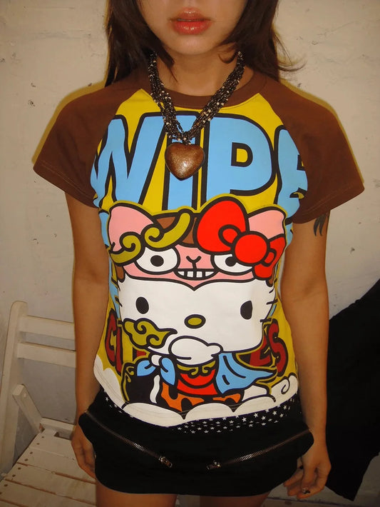 Hello Kitty Y2K Crop Top T Shirt