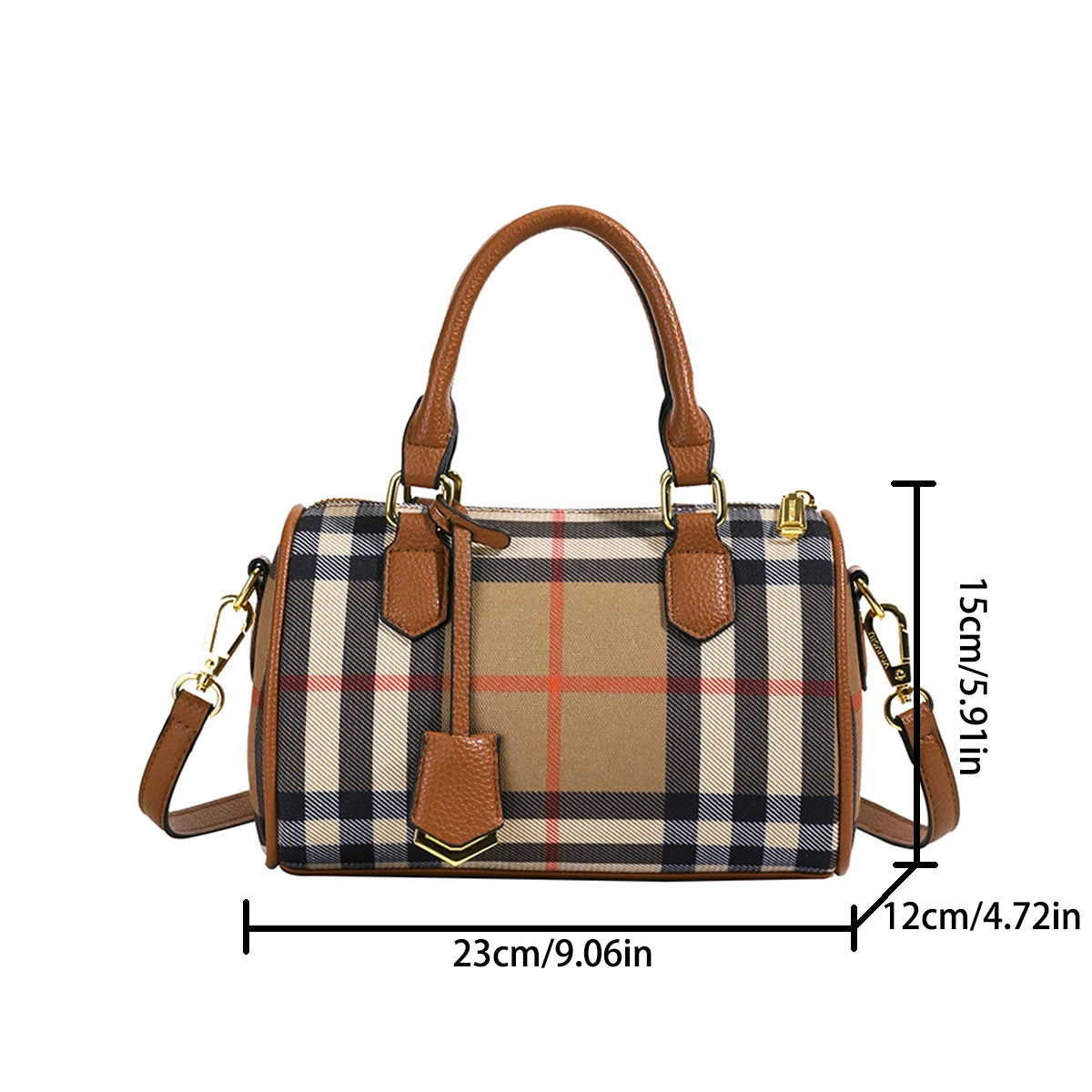 Plaid Crossbody Bag for Women – Classic Tartan PU Leather Handbag