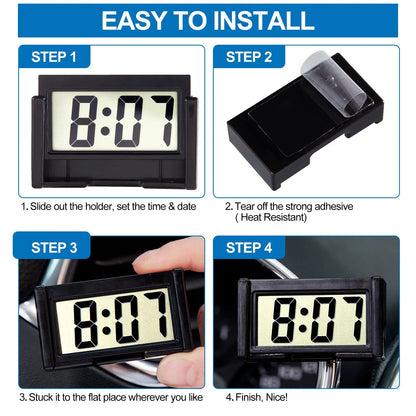 Mini Portable Desk Clock – LCD Date & 12H Time Display, Battery Powered
