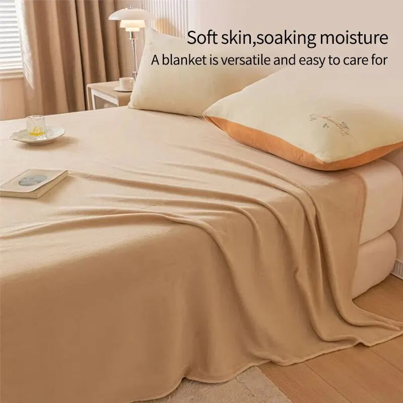 Soft Flannel Throw Blanket – Thick Cozy Fleece for Bed & Sofa