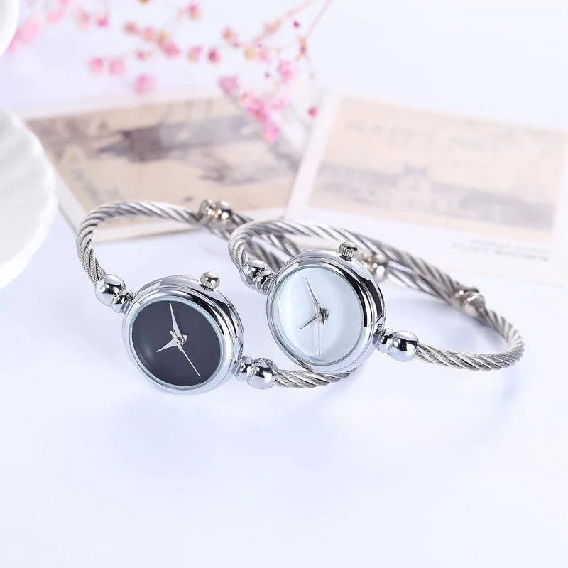 Women's Luxury Bracelet Bangle Watch – 2-Piece Set