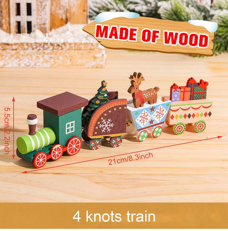 Christmas Wooden Train Decoration – Festive Holiday Ornament