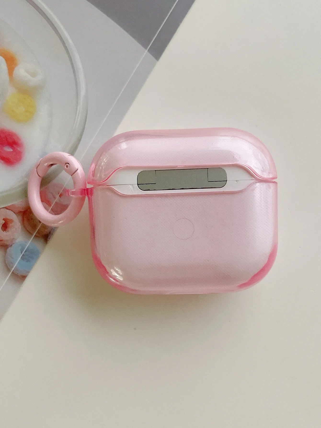 AirPods Case Candy Color Clear Soft TPU with Carabiner Ring