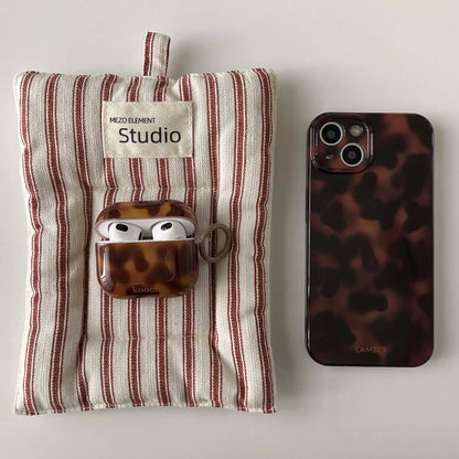 Tortoiseshell AirPods Case with Ring – IMD Amber Design