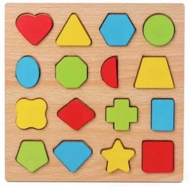 Wooden Geometric Shape Puzzle for Kids – Montessori Learning Toy