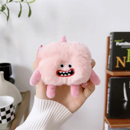 Cute Plush Monster AirPods Case – Fluffy Cartoon Cover