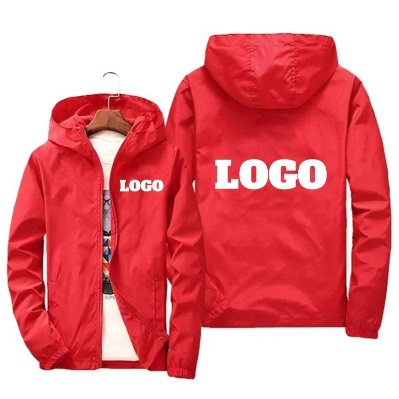 Custom Print Men's Waterproof Windbreaker Jacket – Personalized Hoodie