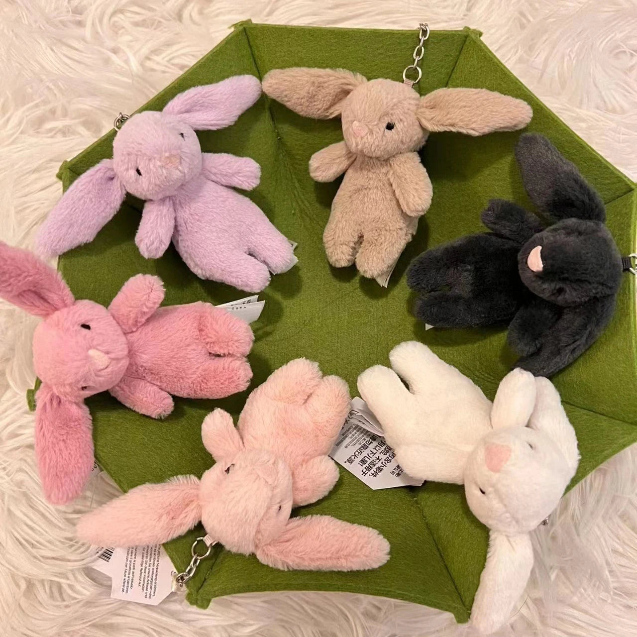 Cute Plush Rabbit Keychain Pompom Bag Charm