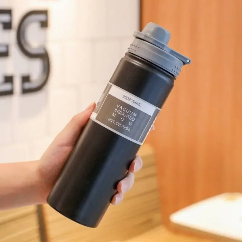 Stainless Steel Vacuum Insulated Water Bottle 750ml – Sports & Travel Thermos