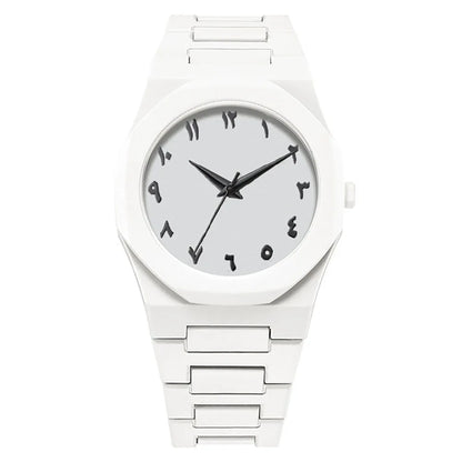 Men's Quartz Watch – Arabic Numeral Dial Steel Band