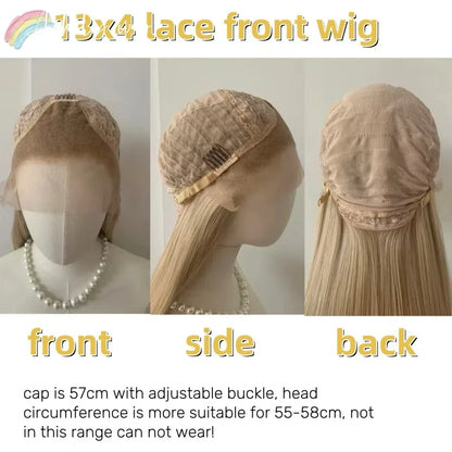 13x4 Lace Front Wig – 26 Inch Long Straight Synthetic Wig for Women