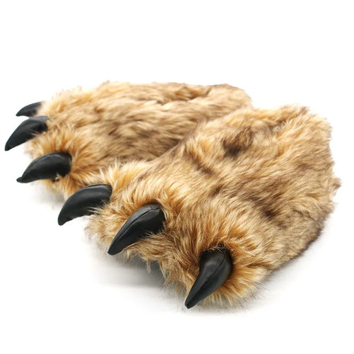 Bear Paw Slippers – Fluffy Indoor House Shoes for Men & Women