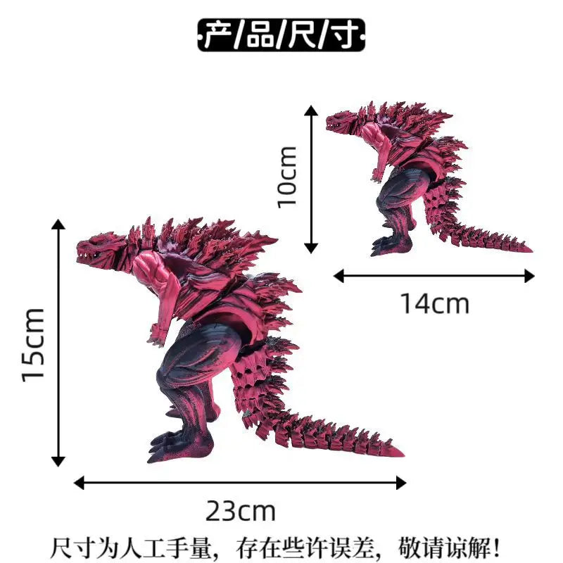 3D Printed Godzilla Action Figure – 18cm Articulated Monster Toy
