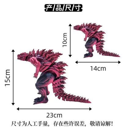 3D Printed Godzilla Action Figure – 18cm Articulated Monster Toy