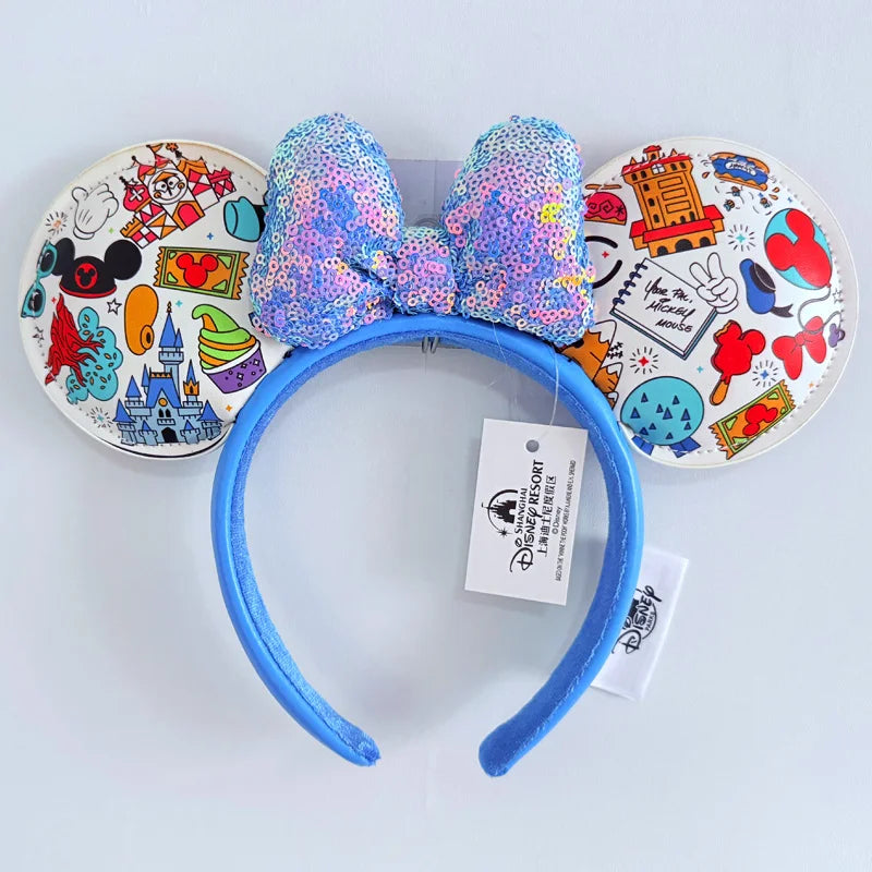 Disney Princess Minnie Ears Headband – Sequin Bow Hair Hoop