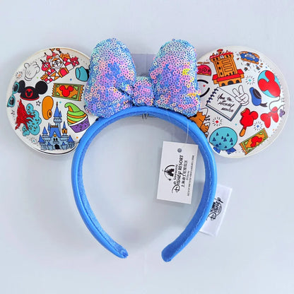 Disney Princess Minnie Ears Headband – Sequin Bow Hair Hoop