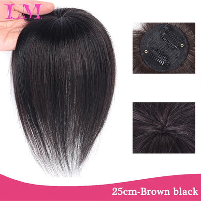 Clip-In Hair Topper with Bangs – Invisible Seamless Crown Coverage
