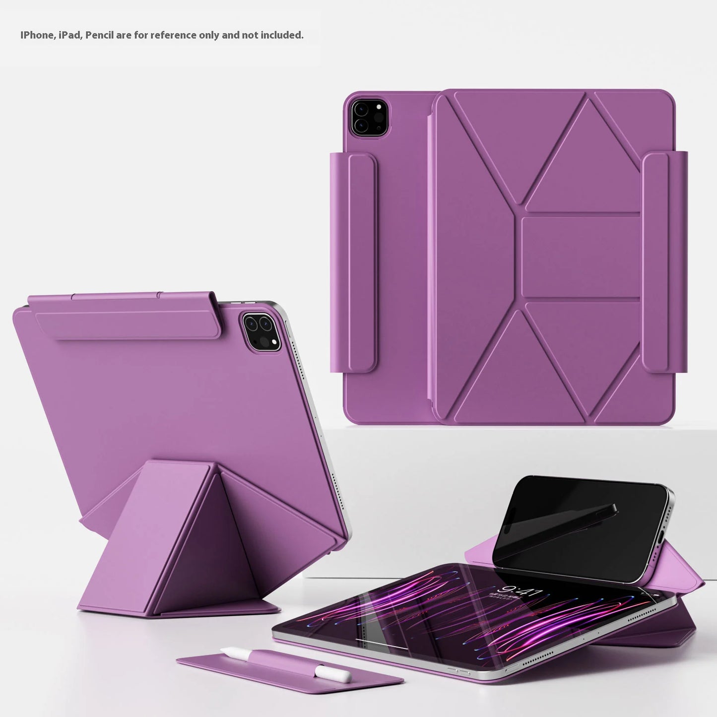 Magnetic iPad Case with Multi-Angle Stand for iPad Pro, Air, Mini