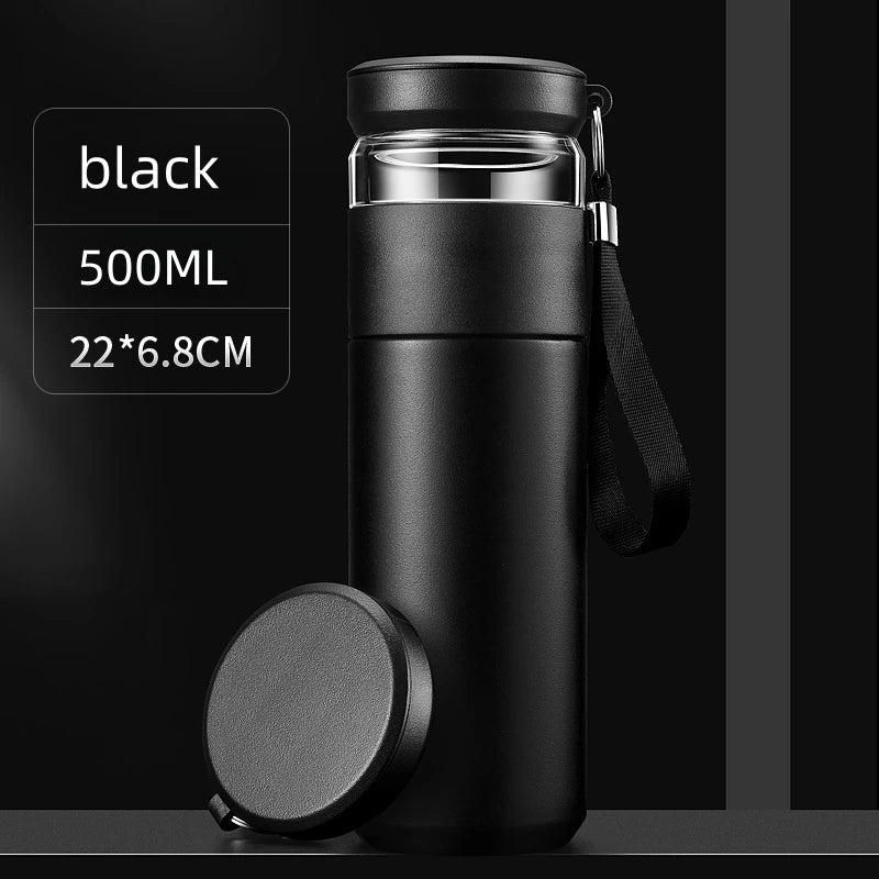 Tea Infuser Travel Mug – 500ml Insulated Stainless Steel Vacuum Flask