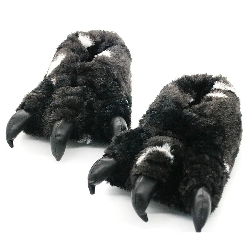 Bear Paw Slippers – Fluffy Indoor House Shoes for Men & Women