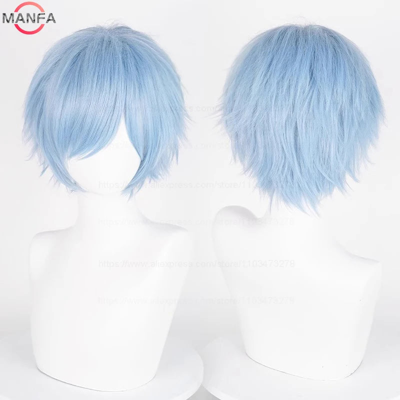 Short Straight Anime Cosplay Wig 30cm Multi-Color Unisex