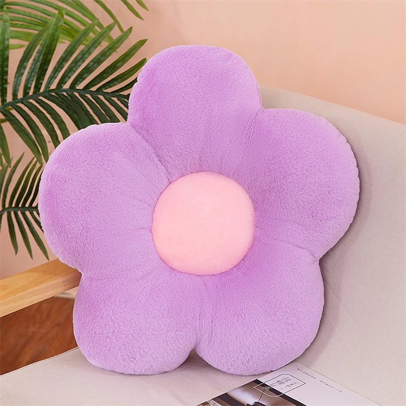 Flower Shaped Plush Cushion – Cute Stuffed Pillow for Bedroom Decor