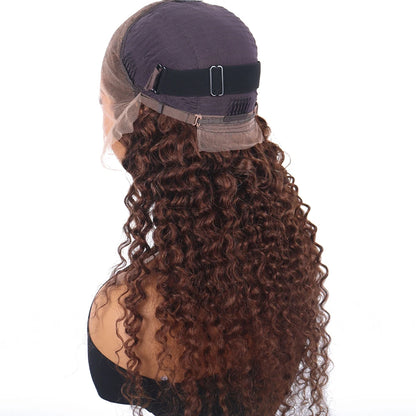 Chocolate Brown Deep Wave HD Lace Front Wig – 13x6, 180%/220%/250% Density