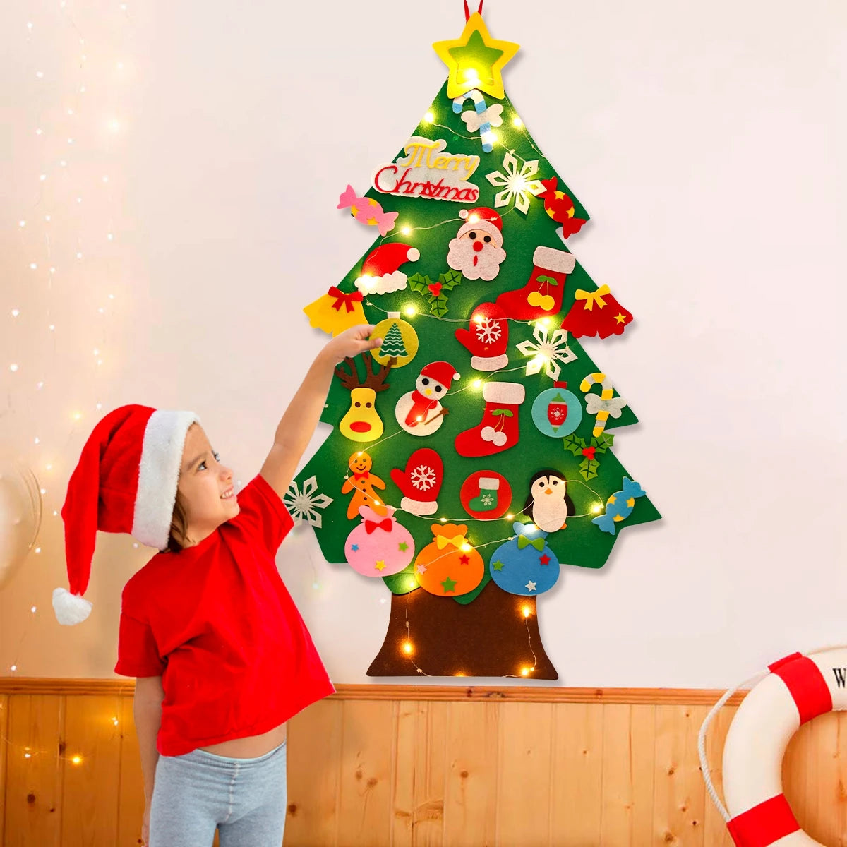 DIY Felt Christmas Tree Kit – 23-Piece Kids Holiday Decoration