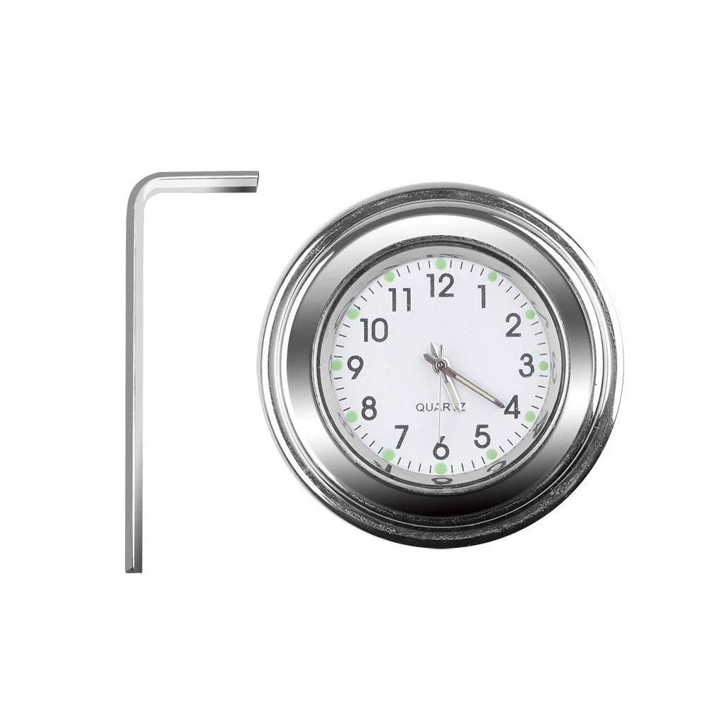 Motorcycle Handlebar Clock – Aluminum Luminous Quartz Watch 22-25mm